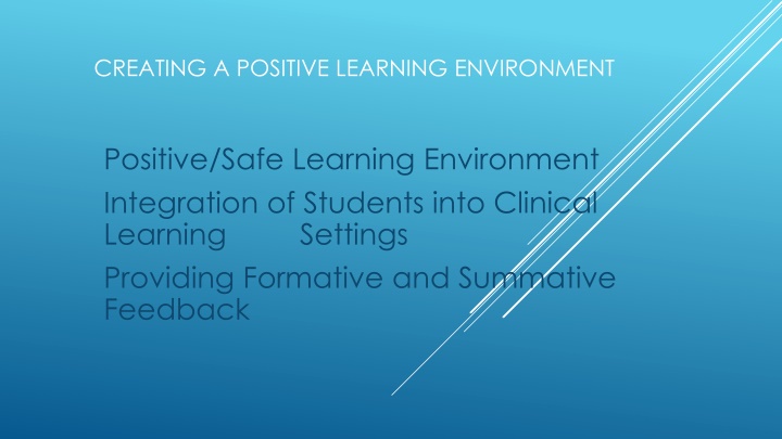 creating a positive learning environment