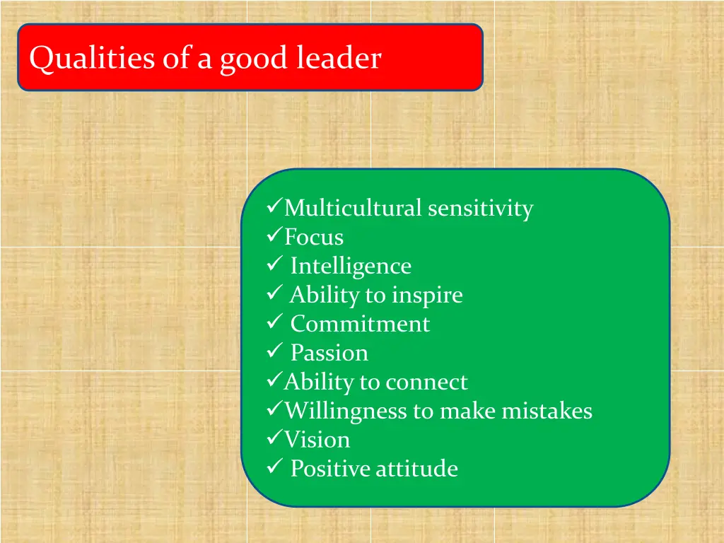 qualities of a good leader