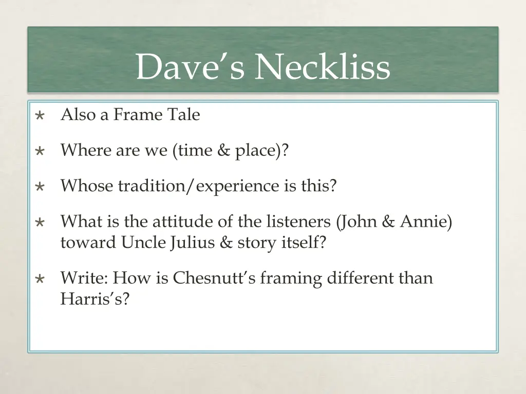 dave s neckliss