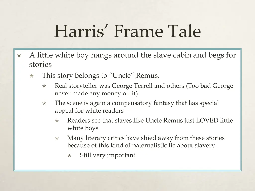 harris frame tale