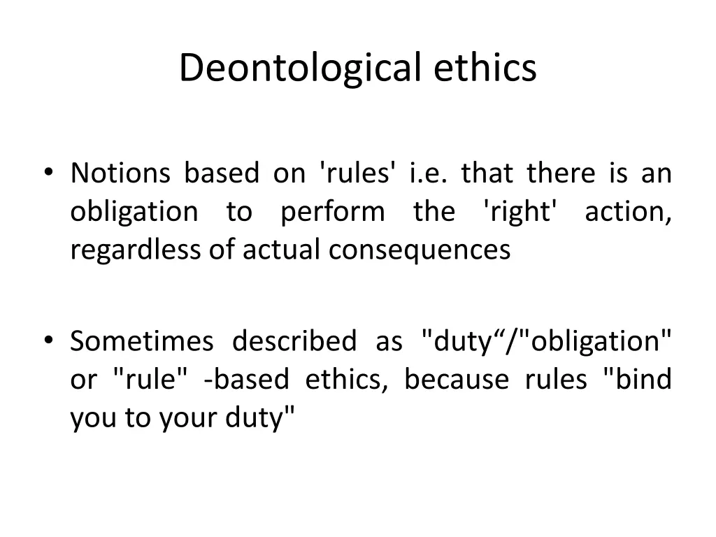 deontological ethics