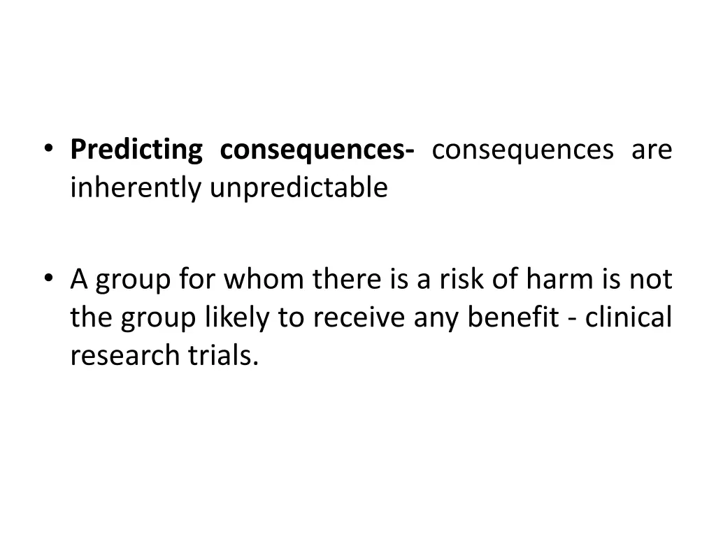 predicting consequences consequences