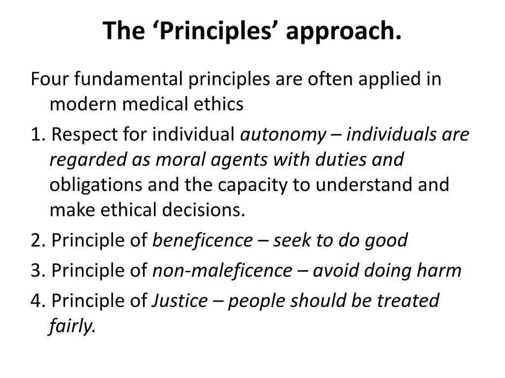 the principles approach