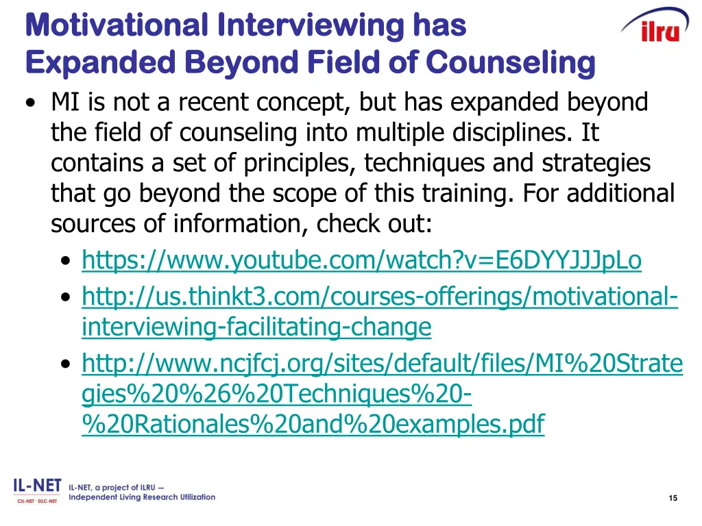 motivational interviewing has motivational