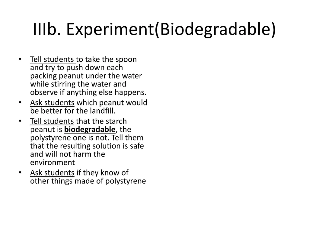 iiib experiment biodegradable 1