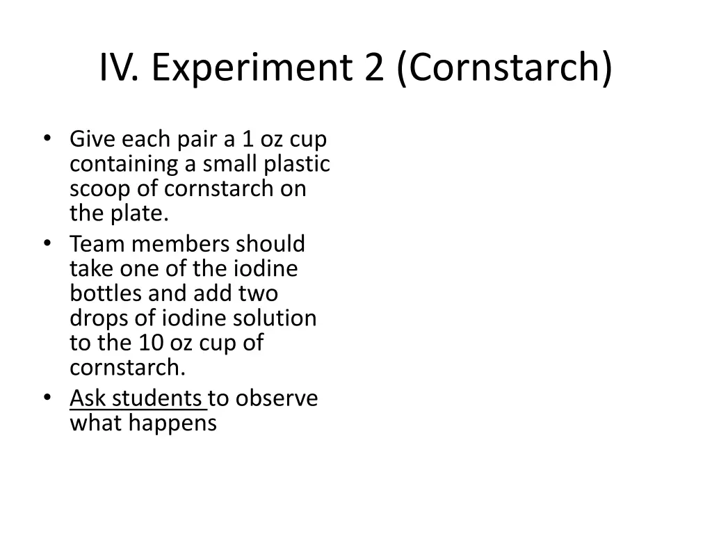 iv experiment 2 cornstarch 1