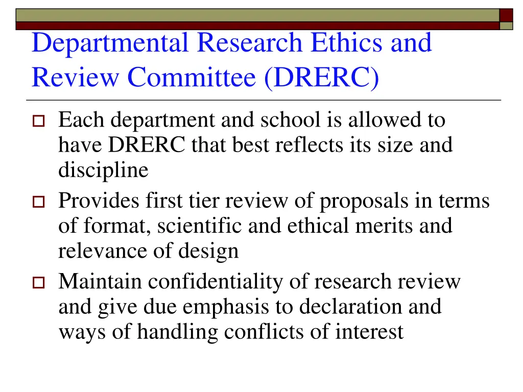 departmental research ethics and review committee