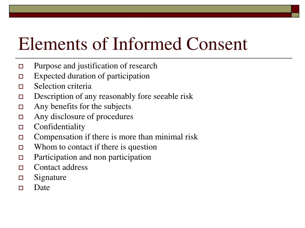 elements of informed consent