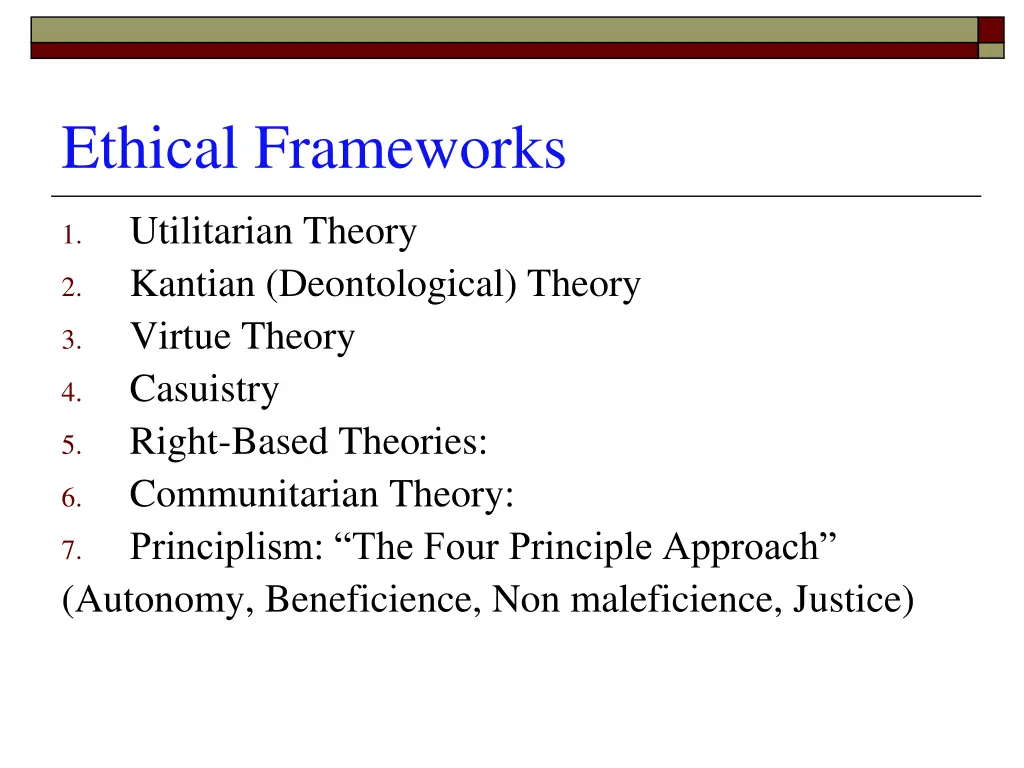 ethical frameworks