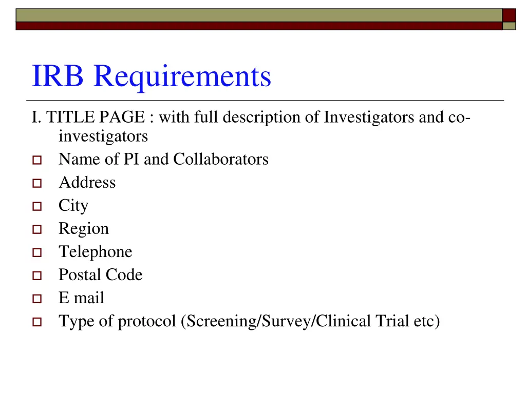 irb requirements