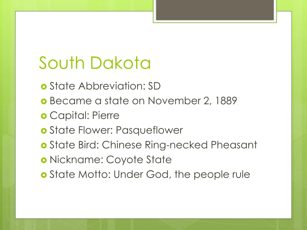 south dakota