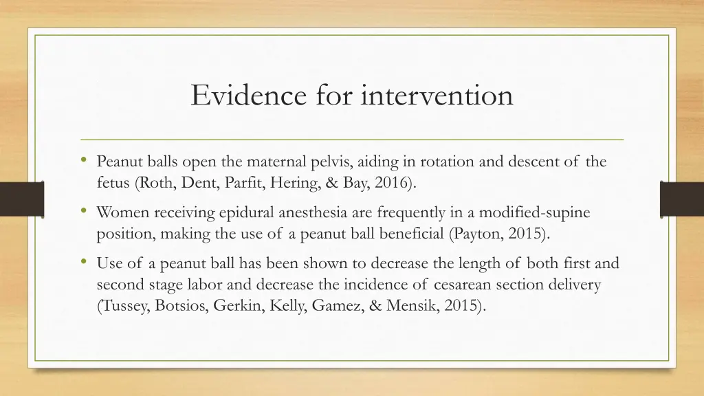 evidence for intervention