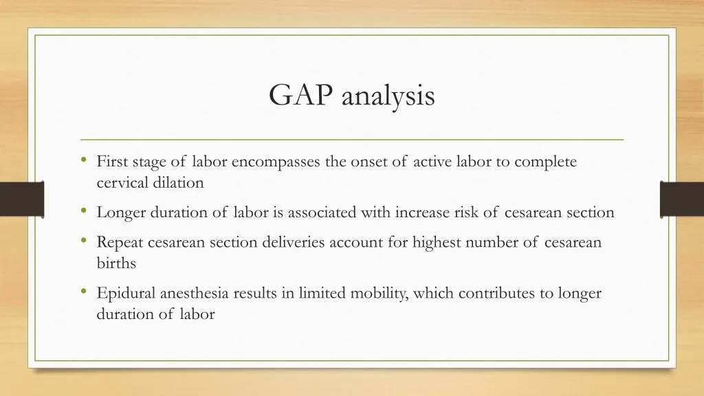 gap analysis