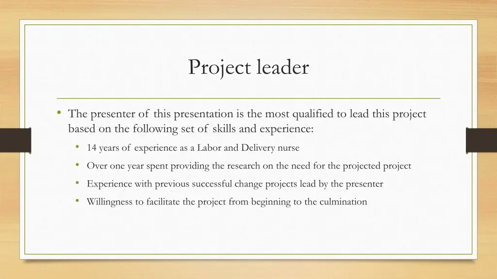 project leader