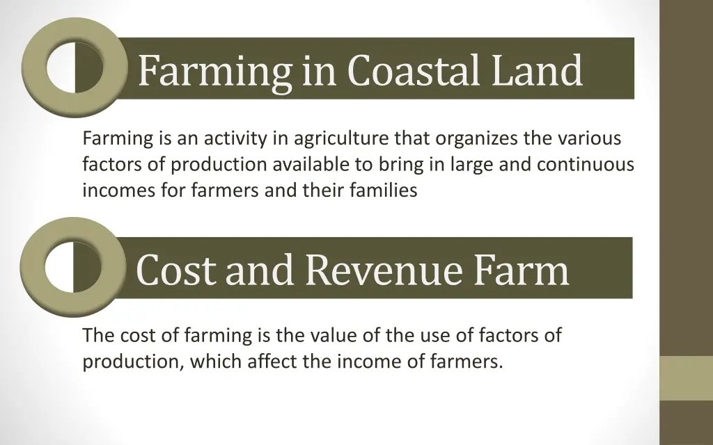 farming in coastal land