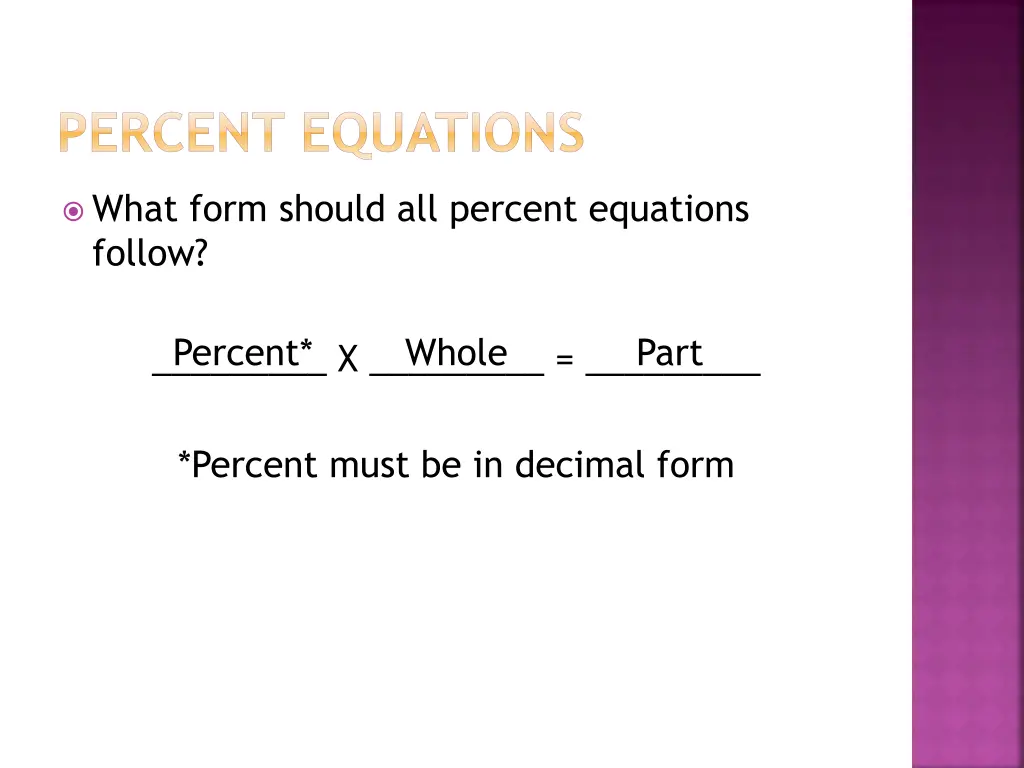 percent equations 1