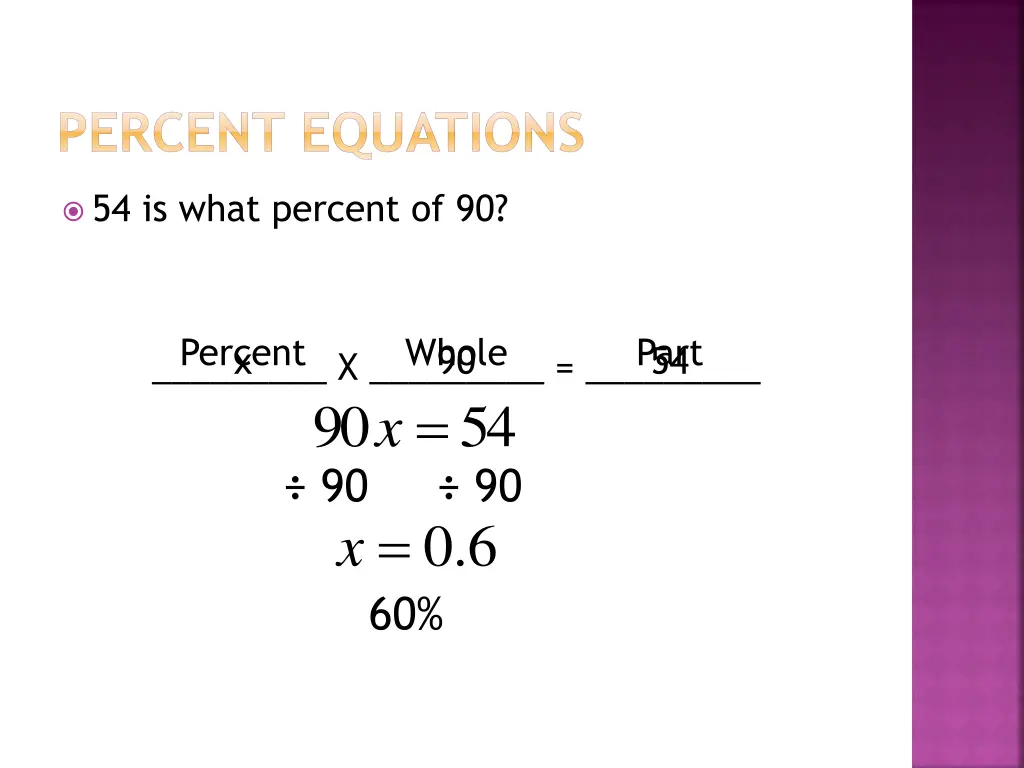 percent equations 3