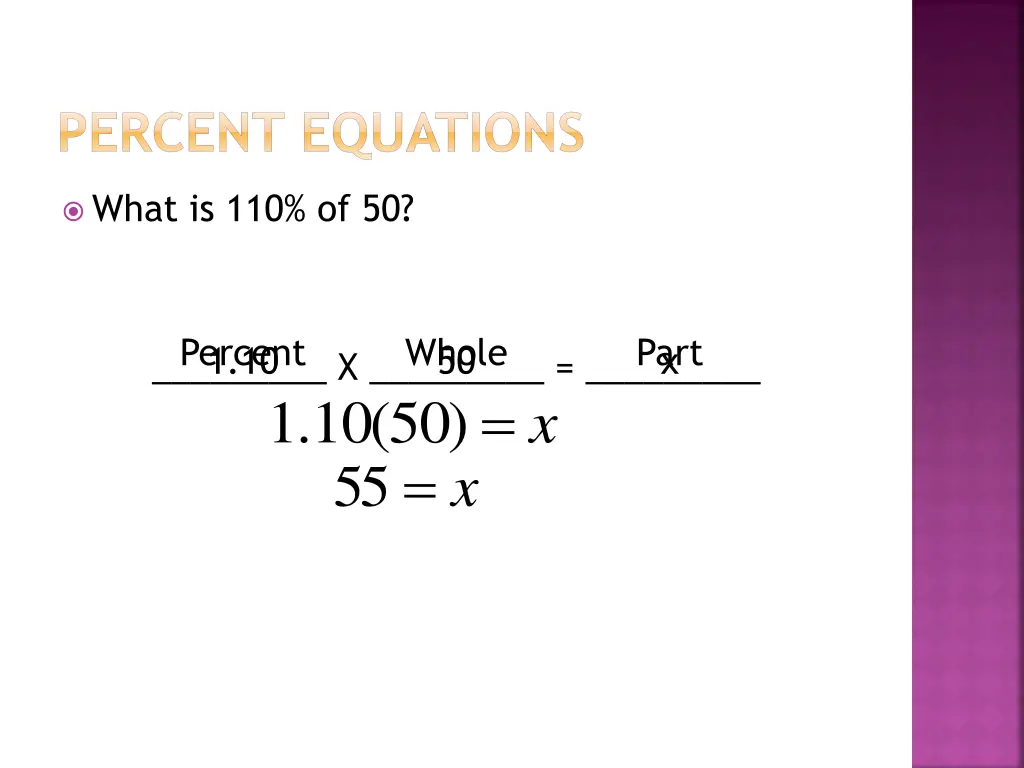 percent equations 9