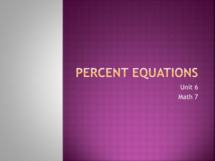 percent equations