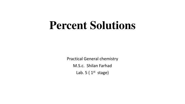 percent solutions