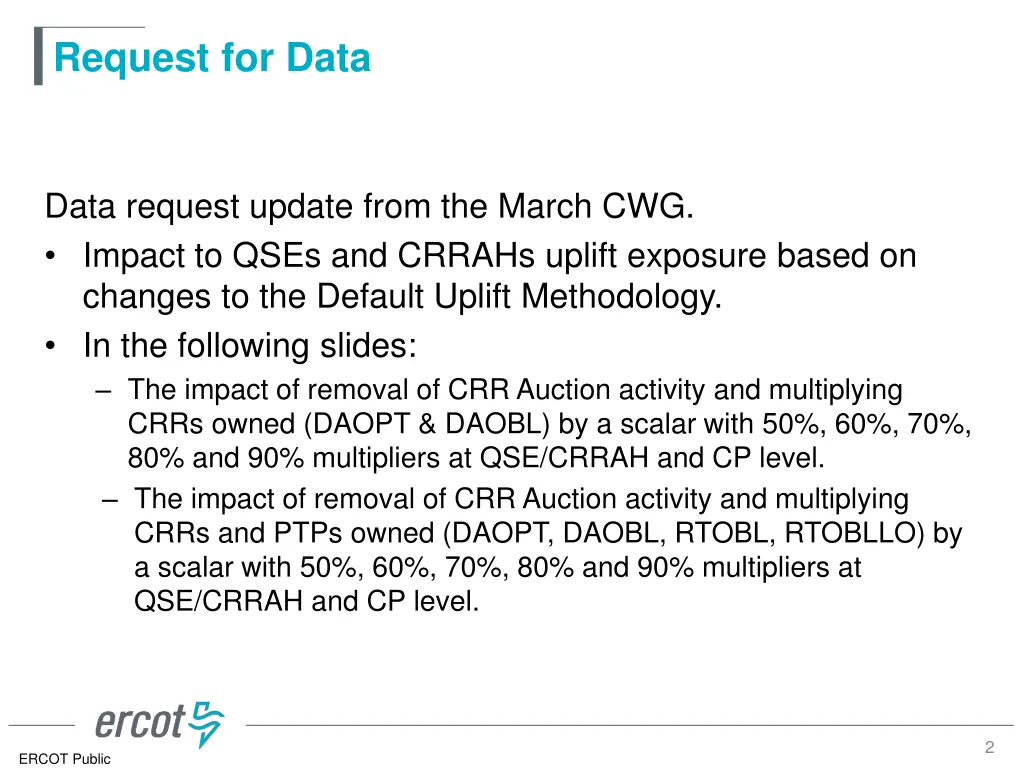 request for data