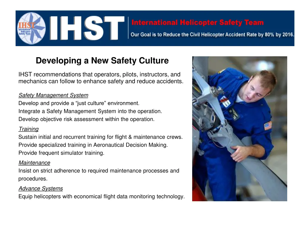 developing a new safety culture