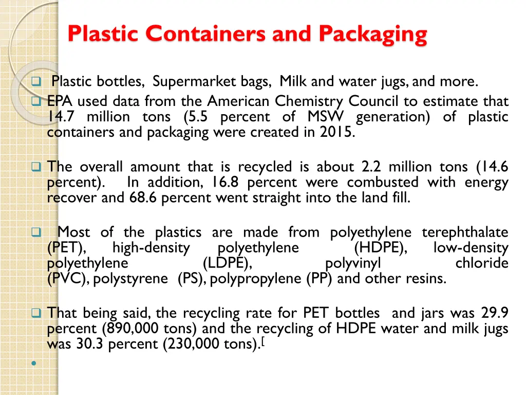 plastic containers and packaging