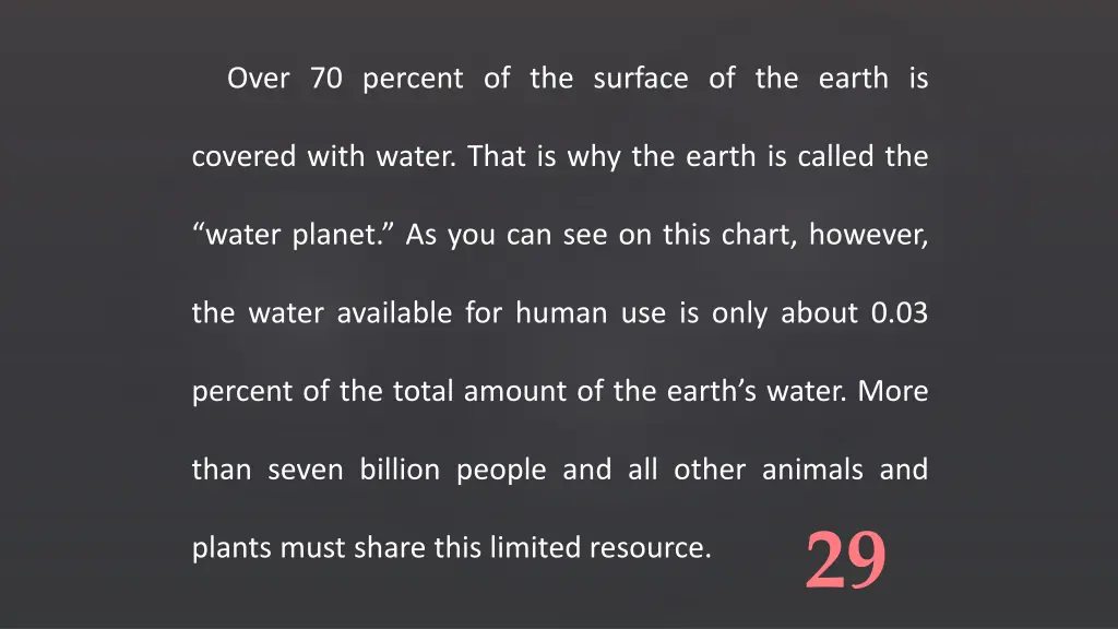 over 70 percent of the surface of the earth is 1