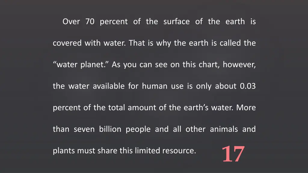 over 70 percent of the surface of the earth is 13