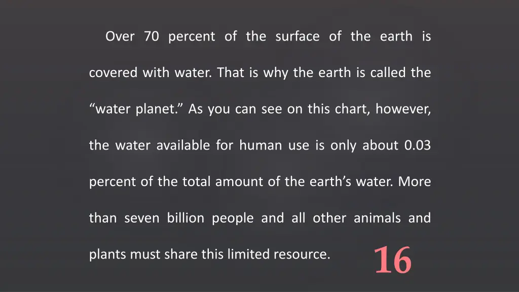 over 70 percent of the surface of the earth is 14