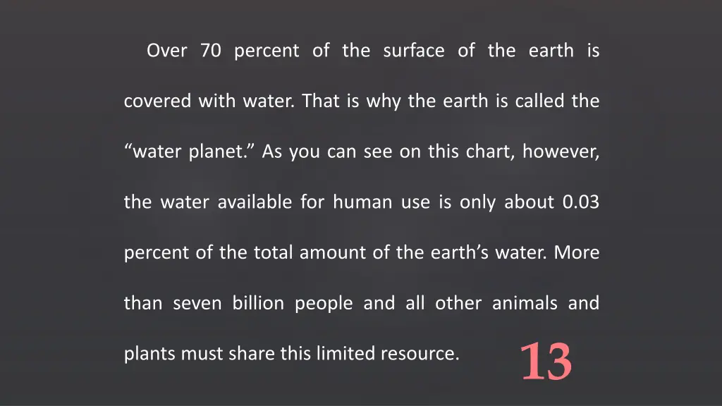 over 70 percent of the surface of the earth is 17