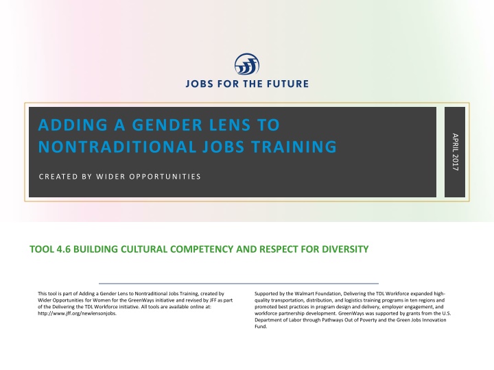 adding a gender lens to nontraditional jobs