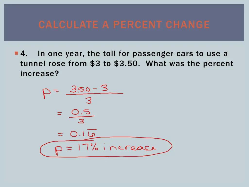 calculate a percent change 3