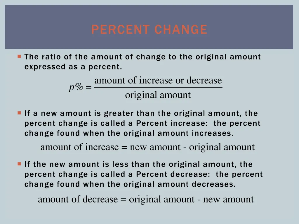 percent change