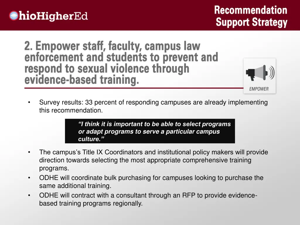 survey results 33 percent of responding campuses