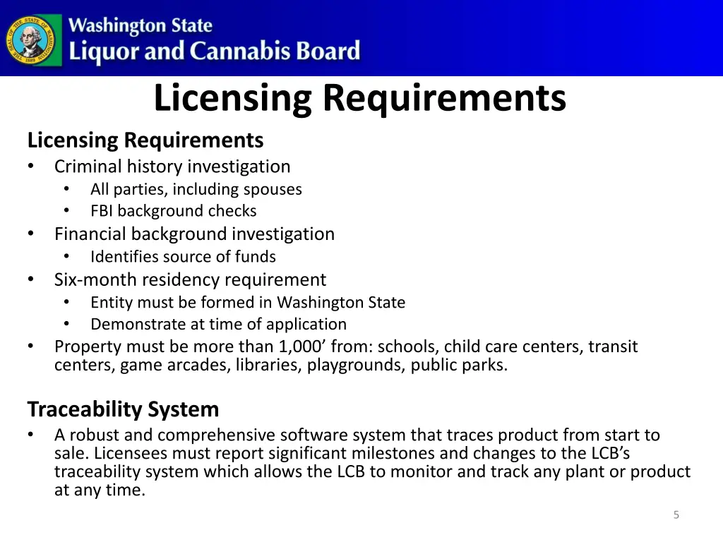 licensing requirements