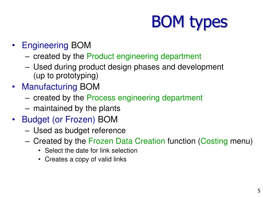 bom types