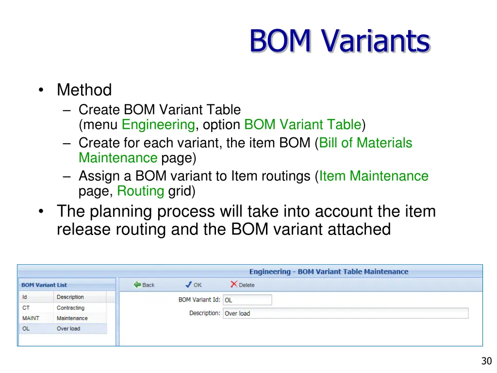 bom variants 1