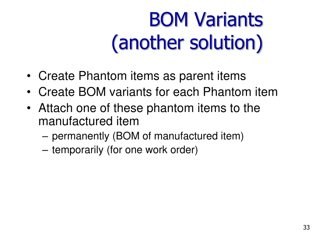 bom variants another solution