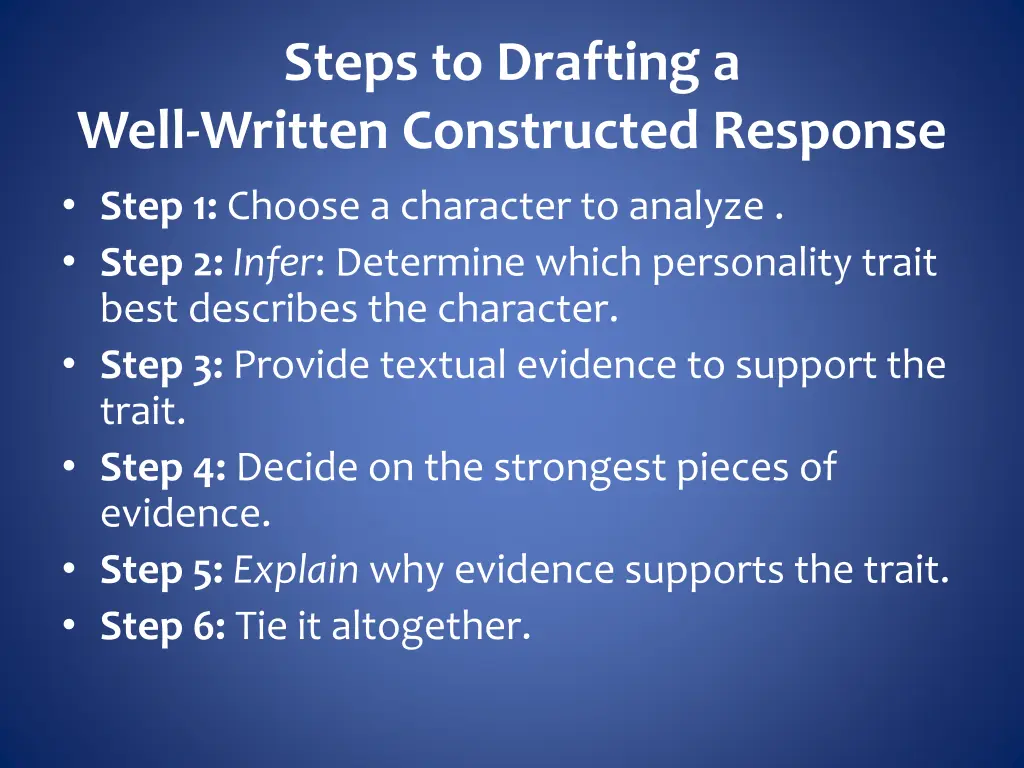 steps to drafting a well written constructed