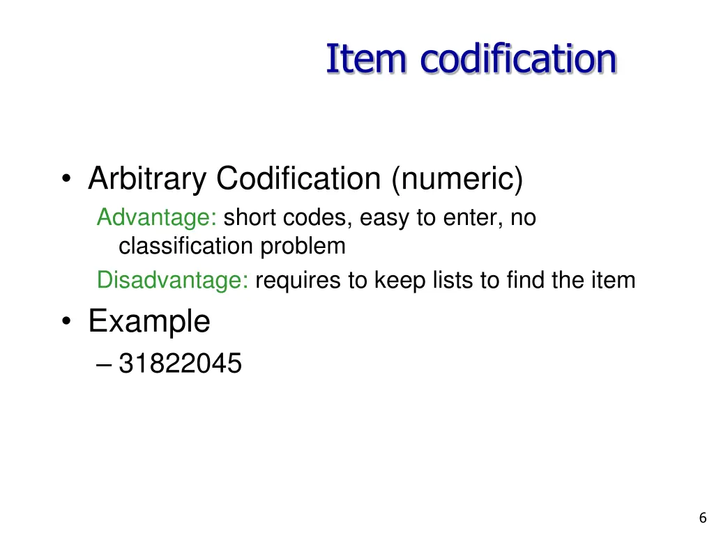 item codification 1