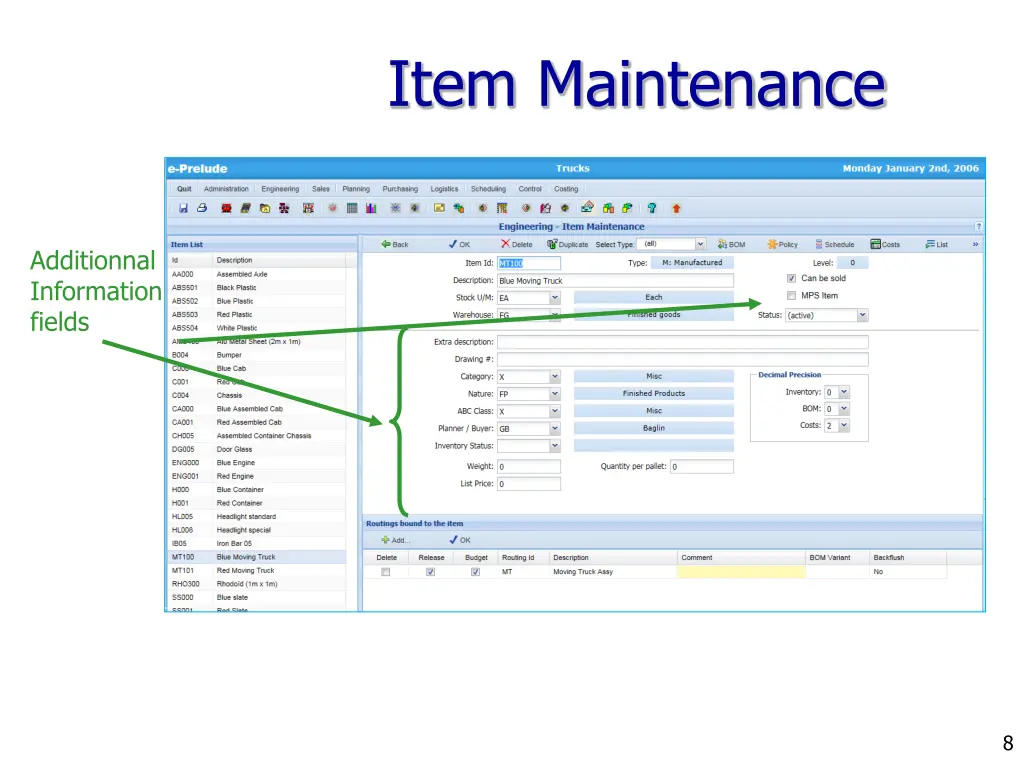 item maintenance