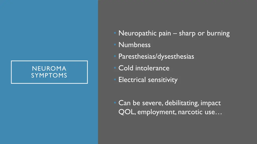 neuropathic pain sharp or burning numbness