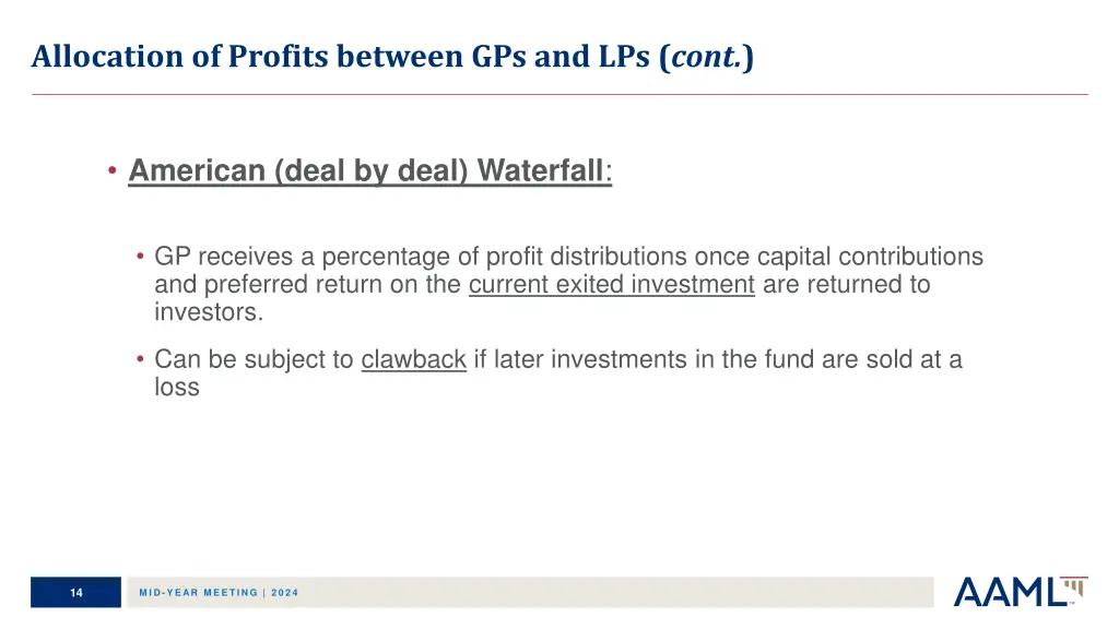 allocation of profits between gps and lps cont