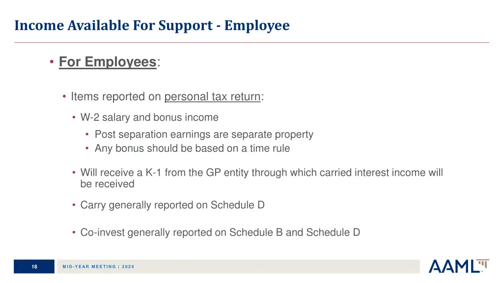 income available for support employee