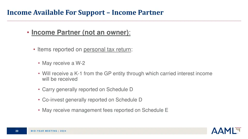 income available for support income partner