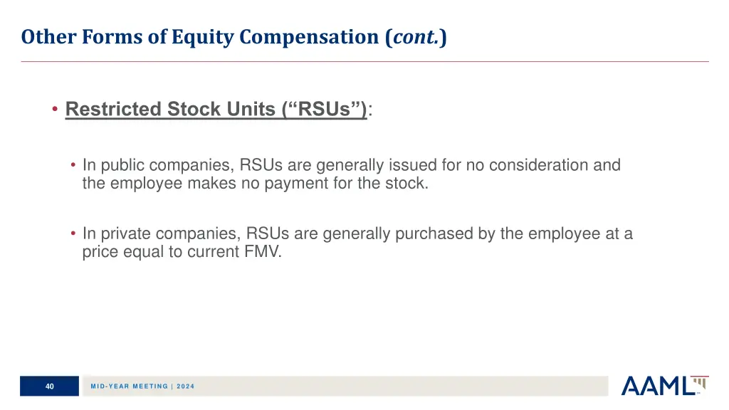 other forms of equity compensation cont