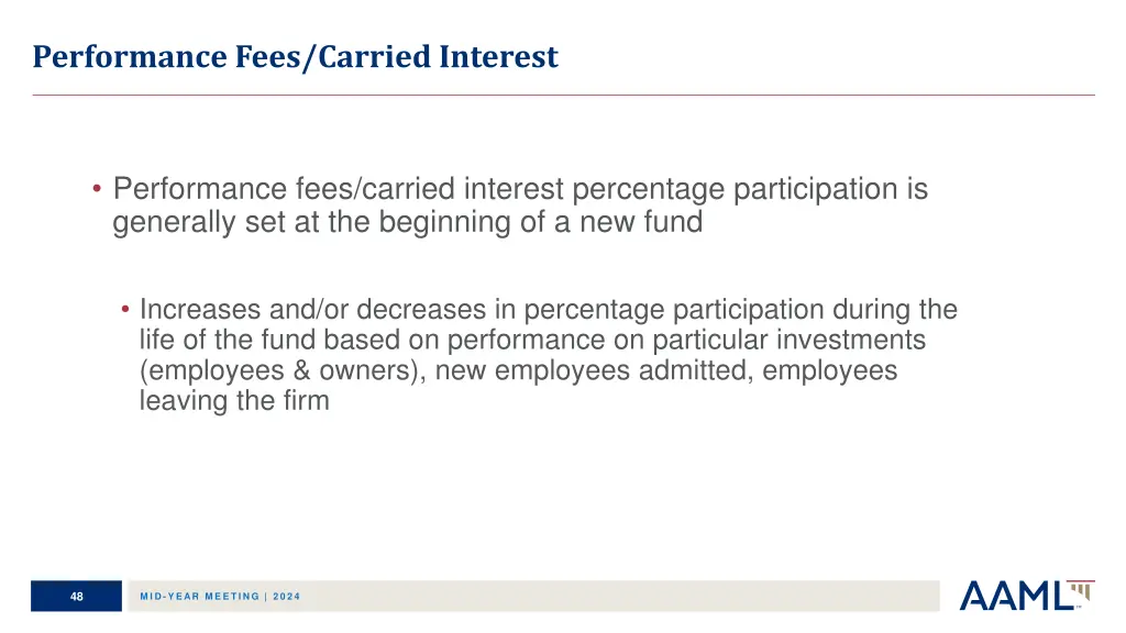 performance fees carried interest