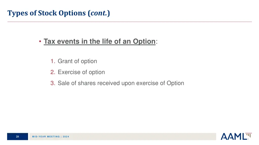 types of stock options cont 1