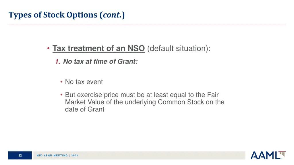 types of stock options cont 2